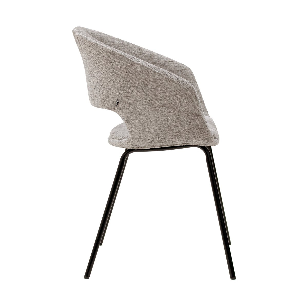 Esszimmerstuhl – Texture Stoff, Metall Gestell, Graue Farbe - Mette | Kick Collection