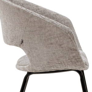 Esszimmerstuhl – Texture Stoff, Metall Gestell, Graue Farbe - Mette | Kick Collection