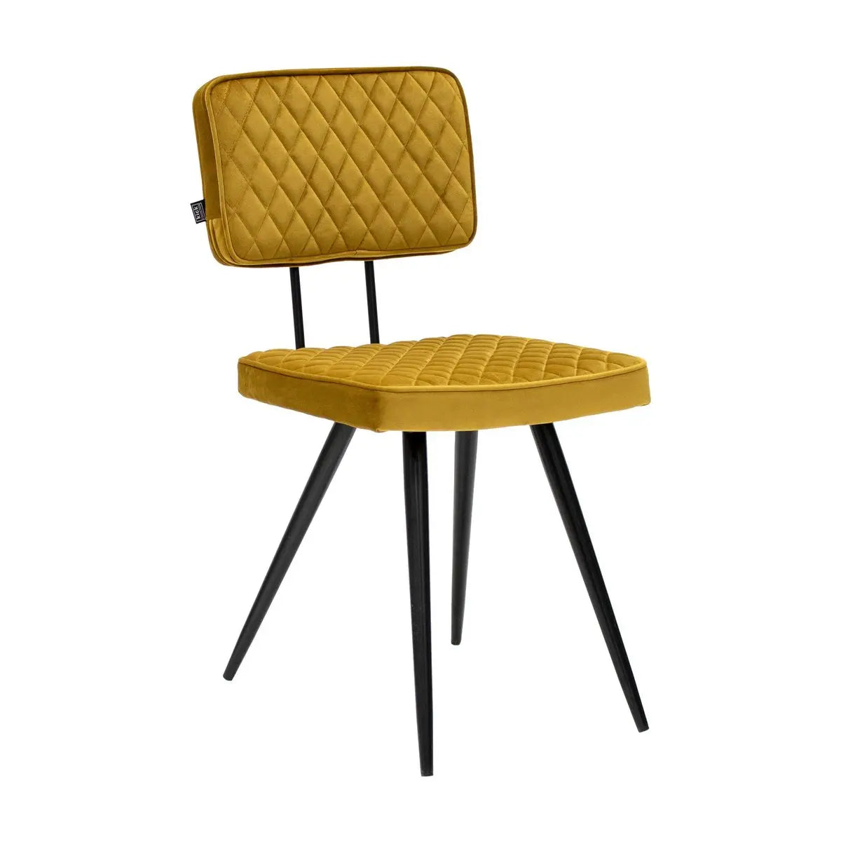 Esszimmerstuhl – Velvet Stoff, Rautensteppung, Goldene Farbe - Toby | Kick