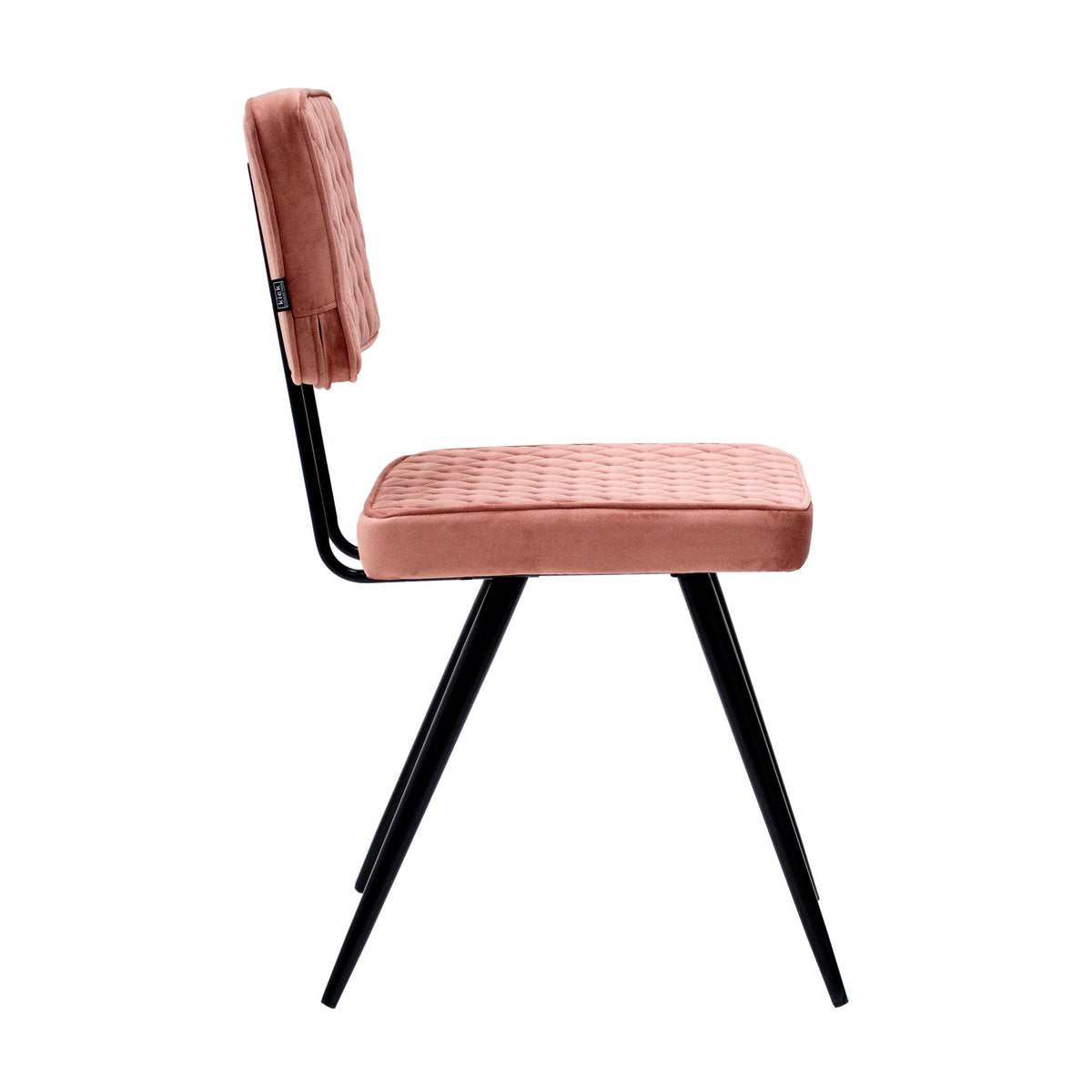 Esszimmerstuhl – Velvet Stoff, Rautensteppung, Rosa Farbe - Toby | Kick