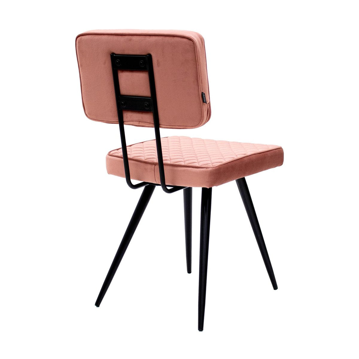 Esszimmerstuhl – Velvet Stoff, Rautensteppung, Rosa Farbe - Toby | Kick