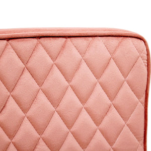 Esszimmerstuhl – Velvet Stoff, Rautensteppung, Rosa Farbe - Toby | Kick
