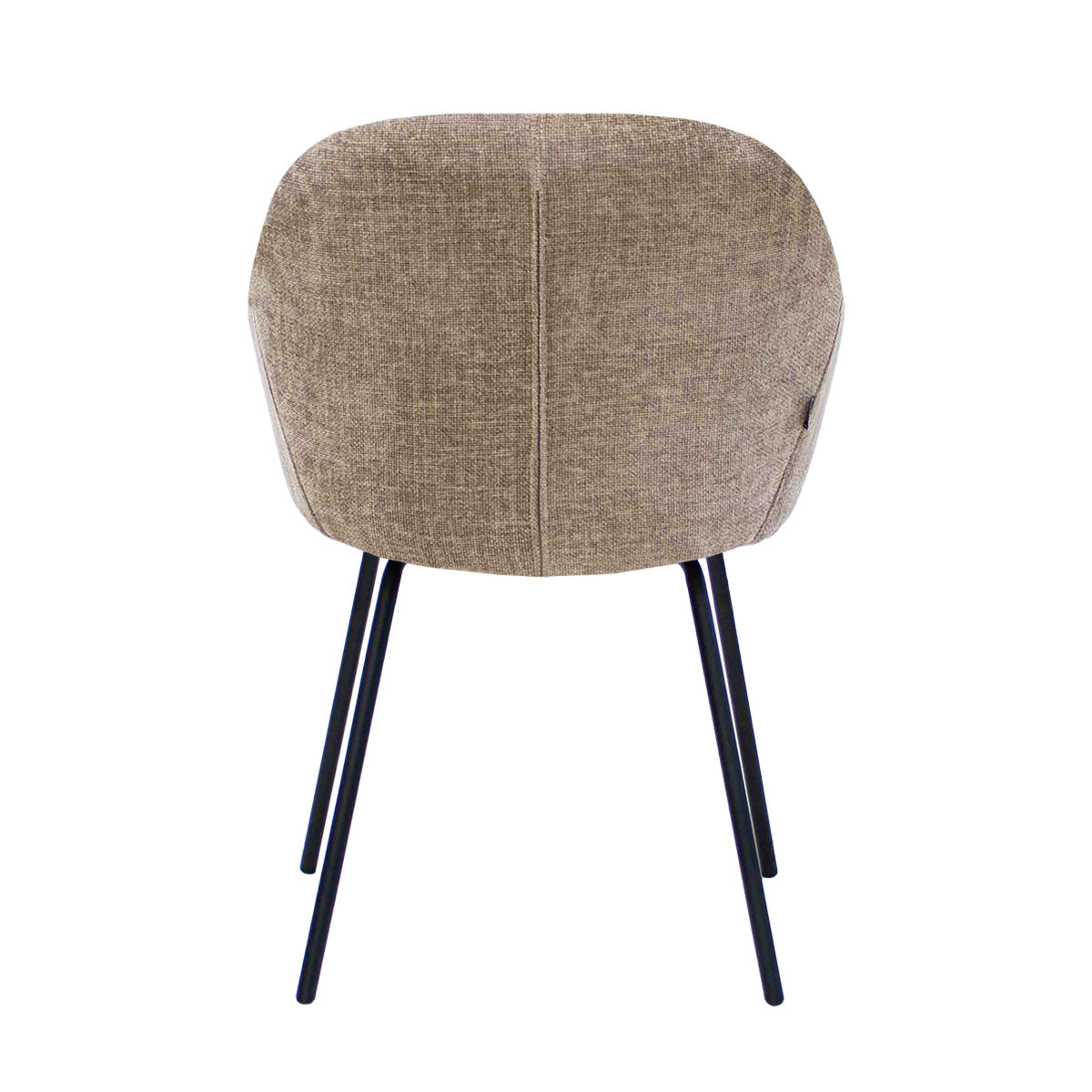 Dining Chair – Textured Fabric, Upholstery, Armrests, Taupe – Arda | Kick Collection