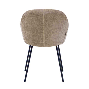 Dining Chair – Textured Fabric, Upholstery, Armrests, Taupe – Arda | Kick Collection