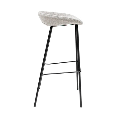 Barhocker – Grauer Stoff, Schwarzes Gestell, Klare Form, 80 cm - Riga | Kick Collection