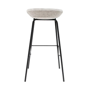 Barhocker – Strukturstoff Bezug, Schwarzes Metallgestell, Graue Farbe, 80 cm Höhe - Riga | Kick Collection