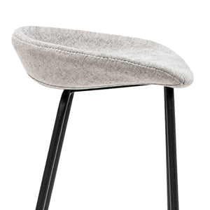 Barhocker – Strukturstoff Bezug, Schwarzes Metallgestell, Graue Farbe, 80 cm Höhe - Riga | Kick Collection