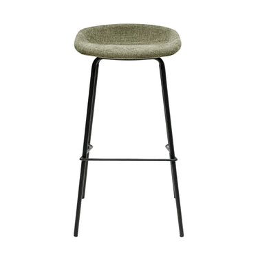 Barhocker – Grüner Stoff, Schwarzes Metall, Schlanke Form - Riga | Kick Collection