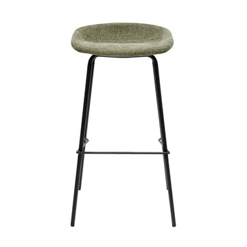 Barhocker – Strukturstoff Bezug, Schwarzes Metallgestell, Grüne Farbe, 80 cm Höhe - Riga | Kick Collection