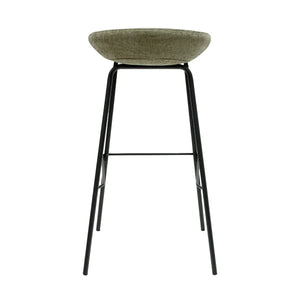Barhocker – Strukturstoff Bezug, Schwarzes Metallgestell, Grüne Farbe, 80 cm Höhe - Riga | Kick Collection