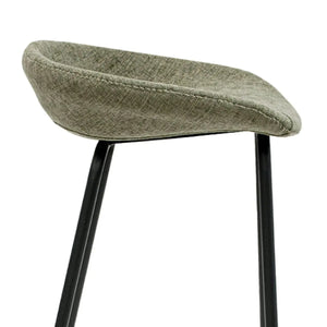 Barhocker – Strukturstoff Bezug, Schwarzes Metallgestell, Grüne Farbe, 80 cm Höhe - Riga | Kick Collection
