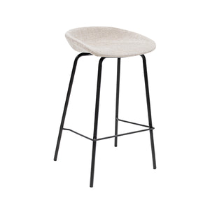 Barhocker – Strukturstoff Bezug, Schwarzes Metallgestell, Champagne Farbe, 70 cm Höhe - Riga | Kick Collection