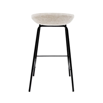 Barhocker – Strukturstoff Bezug, Schwarzes Metallgestell, Champagne Farbe, 70 cm Höhe - Riga | Kick Collection