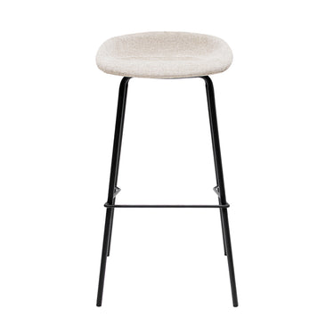 Bar Stool Soft Woven Textured Fabric Sturdy Black Metal Frame Comfortable Seat – Riga | Kick Collection