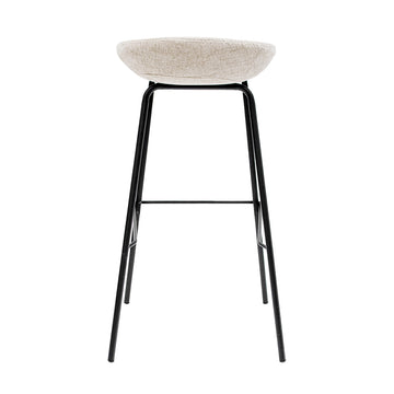 Barhocker – Strukturstoff Bezug, Schwarzes Metallgestell, Champagne Farbe, 80 cm Höhe - Riga | Kick Collection