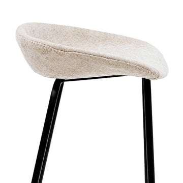 Barhocker – Strukturstoff Bezug, Schwarzes Metallgestell, Champagne Farbe, 80 cm Höhe - Riga | Kick Collection