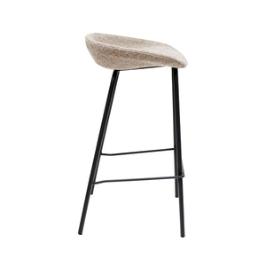Barhocker – Strukturstoff Bezug, Schwarzes Metallgestell, Taupe Farbe, 70 cm Höhe - Riga | Kick Collection