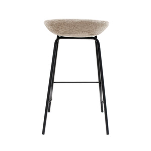 Barhocker – Strukturstoff Bezug, Schwarzes Metallgestell, Taupe Farbe, 70 cm Höhe - Riga | Kick Collection