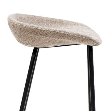 Barhocker – Strukturstoff Bezug, Schwarzes Metallgestell, Taupe Farbe,  80 cm Höhe - Riga | Kick Collection