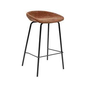 Barhocker – Strukturstoff Bezug, Schwarzes Metallgestell, Terra Farbe, 70 cm Höhe - Riga | Kick Collection