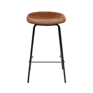 Barhocker – Strukturstoff Bezug, Schwarzes Metallgestell, Terra Farbe, 70 cm Höhe - Riga | Kick Collection