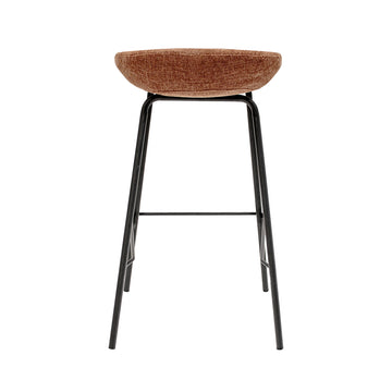 Barhocker – Strukturstoff Bezug, Schwarzes Metallgestell, Terra Farbe, 70 cm Höhe - Riga | Kick Collection