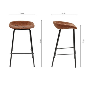 Barhocker – Strukturstoff Bezug, Schwarzes Metallgestell, Terra Farbe, 70 cm Höhe - Riga | Kick Collection