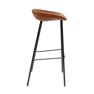 Barhocker – Strukturstoff Bezug, Schwarzes Metallgestell, Terra Farbe, 80 cm Höhe - Riga | Kick Collection