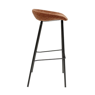 Barhocker – Strukturstoff Bezug, Schwarzes Metallgestell, Terra Farbe, 80 cm Höhe - Riga | Kick Collection