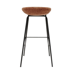 Barhocker – Strukturstoff Bezug, Schwarzes Metallgestell, Terra Farbe, 80 cm Höhe - Riga | Kick Collection