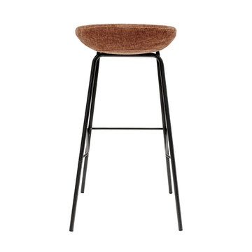 Barhocker – Strukturstoff Bezug, Schwarzes Metallgestell, Terra Farbe, 80 cm Höhe - Riga | Kick Collection