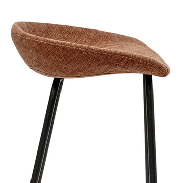 Barhocker – Strukturstoff Bezug, Schwarzes Metallgestell, Terra Farbe, 80 cm Höhe - Riga | Kick Collection