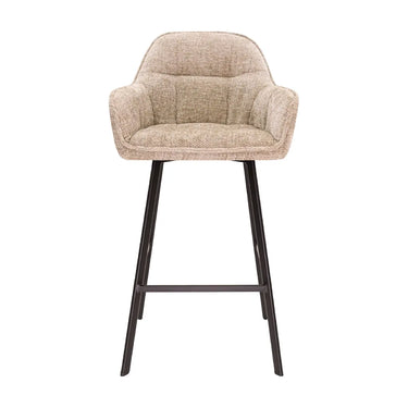 Barhocker – Champagner Stoff, Schwarzes Gestell, Sanfte Rundung - Lynn | Kick Collection