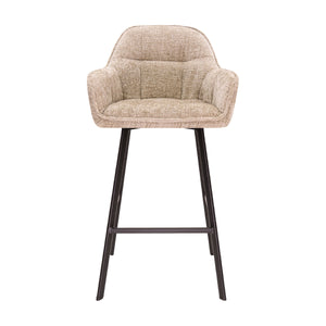 Barstuhl – Chenille Stoff, Metall Gestell, Champagne Farbe - Lynn | Kick Collection