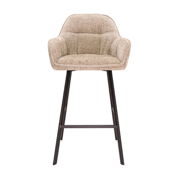 Barstuhl – Chenille Stoff, Metall Gestell, Champagne Farbe - Lynn | Kick Collection
