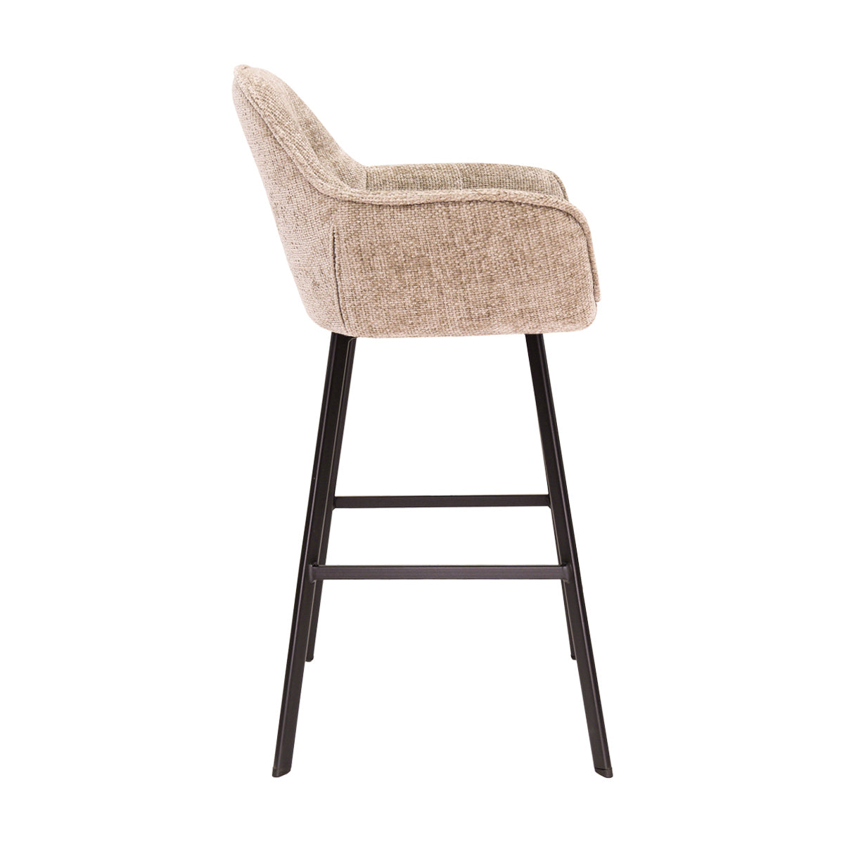 Barstuhl – Chenille Stoff, Metall Gestell, Champagne Farbe - Lynn | Kick Collection