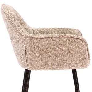 Barstuhl – Chenille Stoff, Metall Gestell, Champagne Farbe - Lynn | Kick Collection
