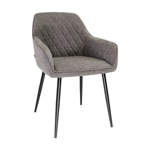 Esszimmerstuhl – Texture Stoff, Rautensteppung, Dunkelgraue Farbe - Jip | Kick Collection
