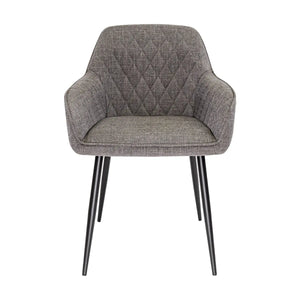 Esszimmerstuhl – Texture Stoff, Rautensteppung, Dunkelgraue Farbe - Jip | Kick Collection