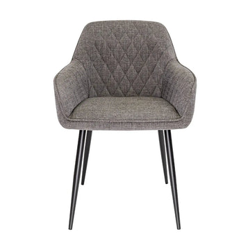 Esszimmerstuhl – Texture Stoff, Rautensteppung, Dunkelgraue Farbe - Jip | Kick Collection