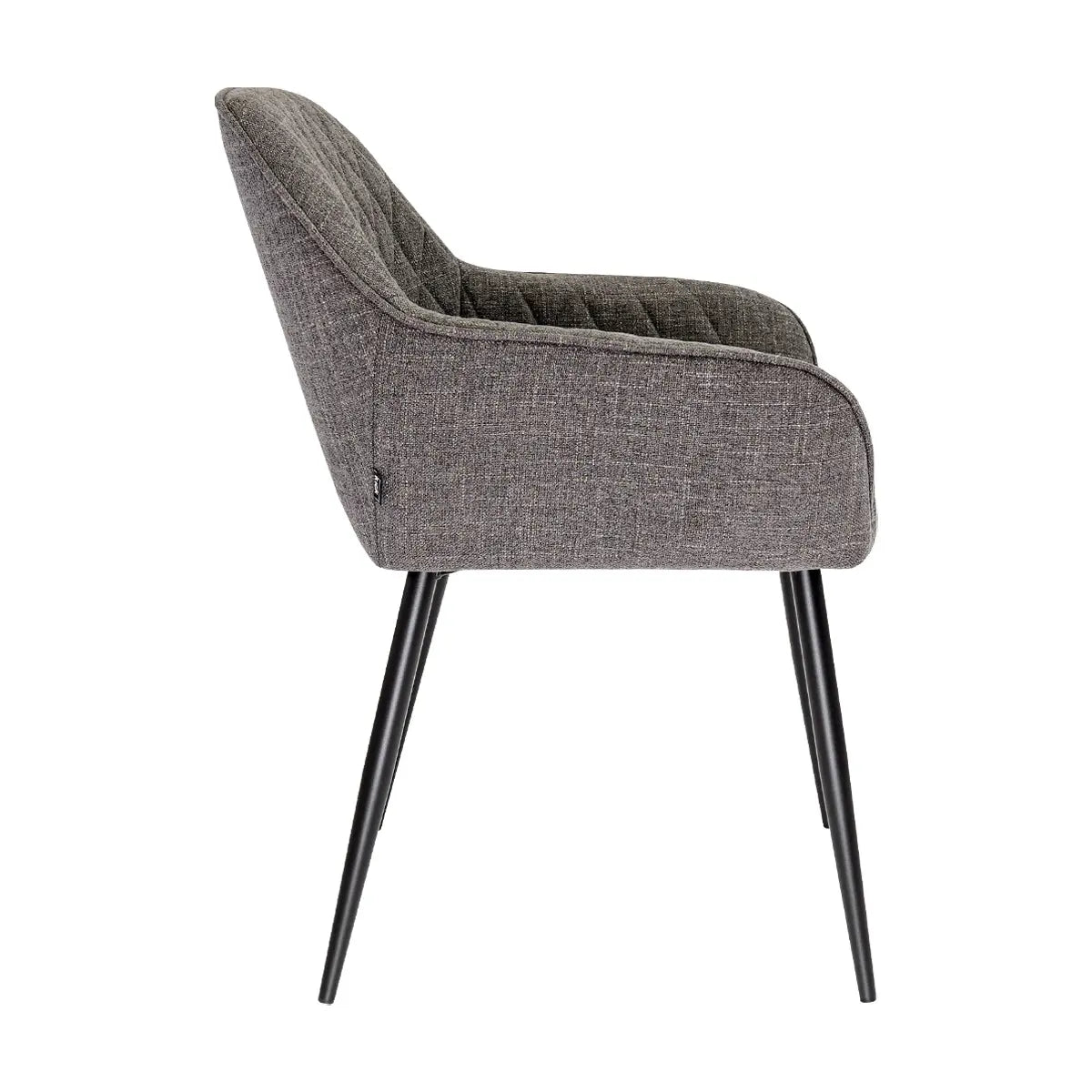 Esszimmerstuhl – Texture Stoff, Rautensteppung, Dunkelgraue Farbe - Jip | Kick Collection