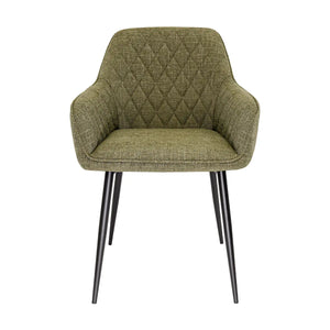 Esszimmerstuhl – Texture Stoff, Rautensteppung, Grüne Farbe - Jip | Kick Collection