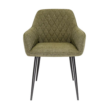 Esszimmerstuhl – Texture Stoff, Rautensteppung, Grüne Farbe - Jip | Kick Collection