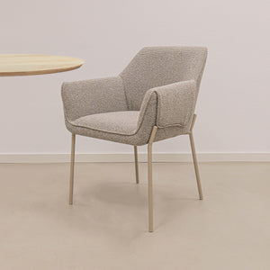 Esszimmerstuhl – Texture Stoff, Metall Gestell, Beige Farbe - Mila | Kick Collection