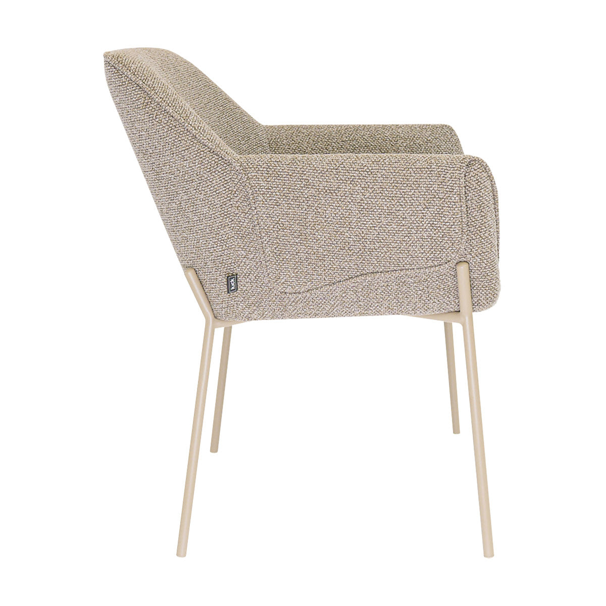 Esszimmerstuhl – Texture Stoff, Metall Gestell, Beige Farbe - Mila | Kick Collection
