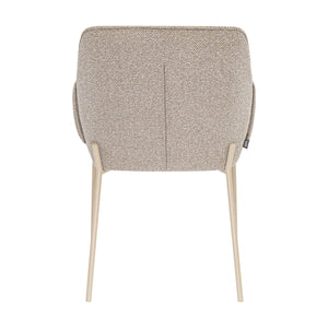 Esszimmerstuhl – Texture Stoff, Metall Gestell, Beige Farbe - Mila | Kick Collection