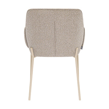 Esszimmerstuhl – Texture Stoff, Metall Gestell, Beige Farbe - Mila | Kick Collection