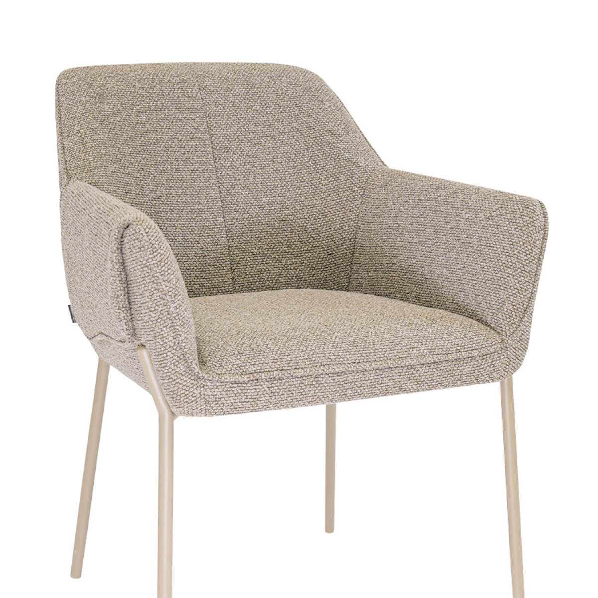 Esszimmerstuhl – Texture Stoff, Metall Gestell, Beige Farbe - Mila | Kick Collection