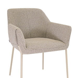 Esszimmerstuhl – Texture Stoff, Metall Gestell, Beige Farbe - Mila | Kick Collection