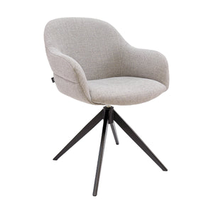 Drehstuhl – Strukturstoff Bezug, Drehbares Metallgestell, Graue Farbe - Noel | Kick Collection